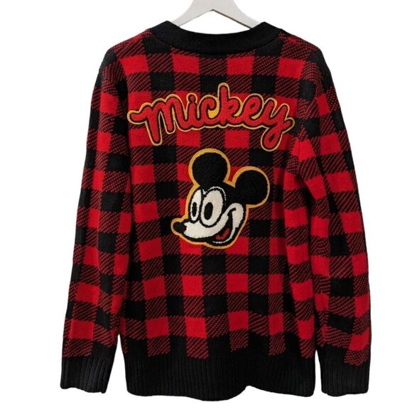 Disney x Forever 21 Mickey Mouse 90th Anniversary Buffalo Plaid Cardigan Size M - Picture 2 of 9